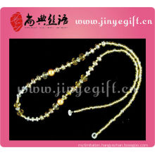Fashion Jewelry Handmade Yellow Pearl Bead Sunglasses Chain